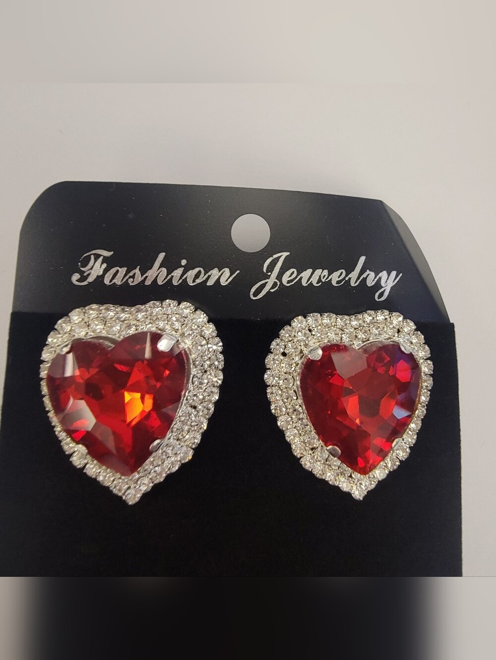 Red Heart Stud Earrings